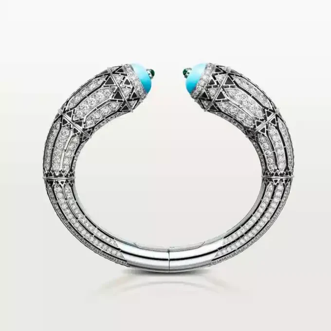 Armbänder „Geometrie & Contrastes“, Türkis, pavé-gefasst