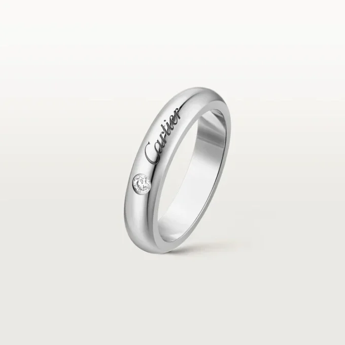 C de Cartier Ehering, 4 mm Breite, 1 Diamant