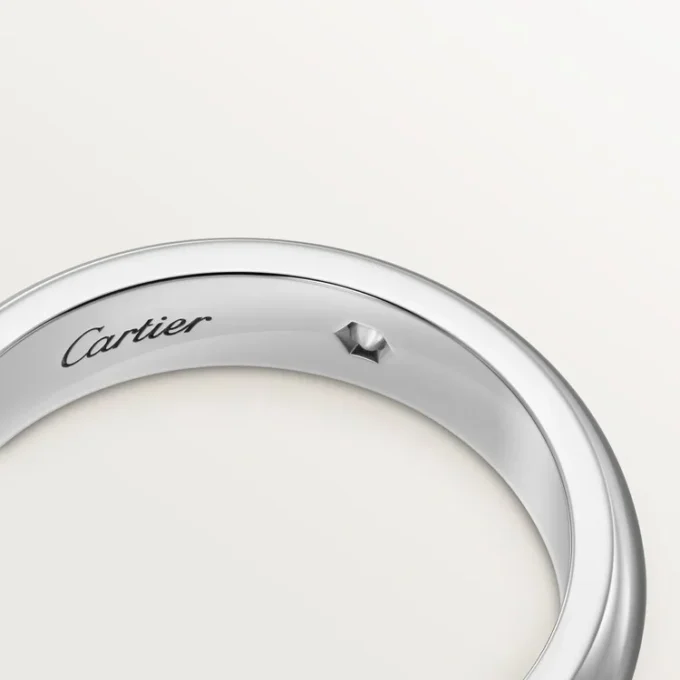 C de Cartier Ehering, 4 mm Breite, 1 Diamant