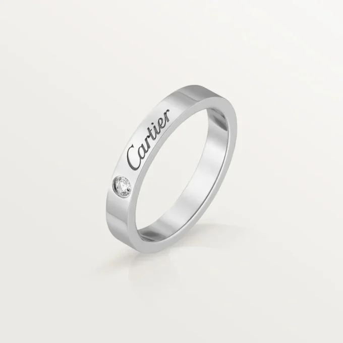 C de Cartier Ehering – Platin, Diamant – Cartier