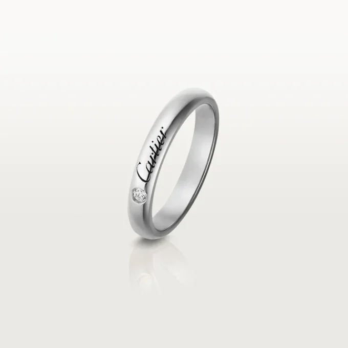 C de Cartier Ehering – Platin, Diamant – Cartier