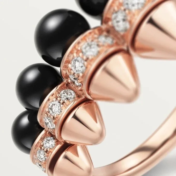 Clash de Cartier Ring, Onyx, extragroßes Modell, Diamanten