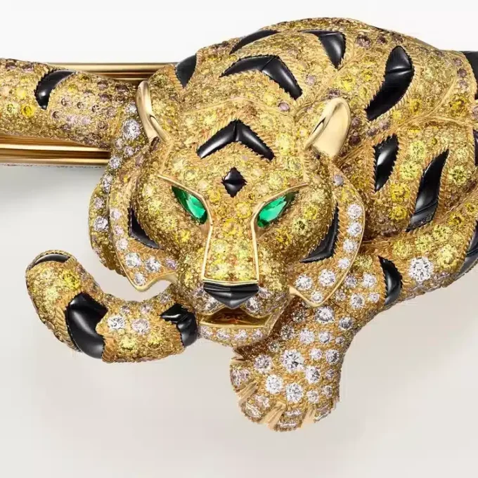 Faune Et Flore Cartier Armband, gelbe, orangefarbene und braune Diamanten, pavé-gefasst