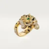 Faune Et Flore-Ring von Cartier, gelbe, orangefarbene und braune Diamanten, pavé-gefasst