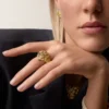 Faune Et Flore-Ring von Cartier, gelbe, orangefarbene und braune Diamanten, pavé-gefasst