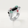 Geometrie & Contrastes Ring, Chrysopras, Pavé
