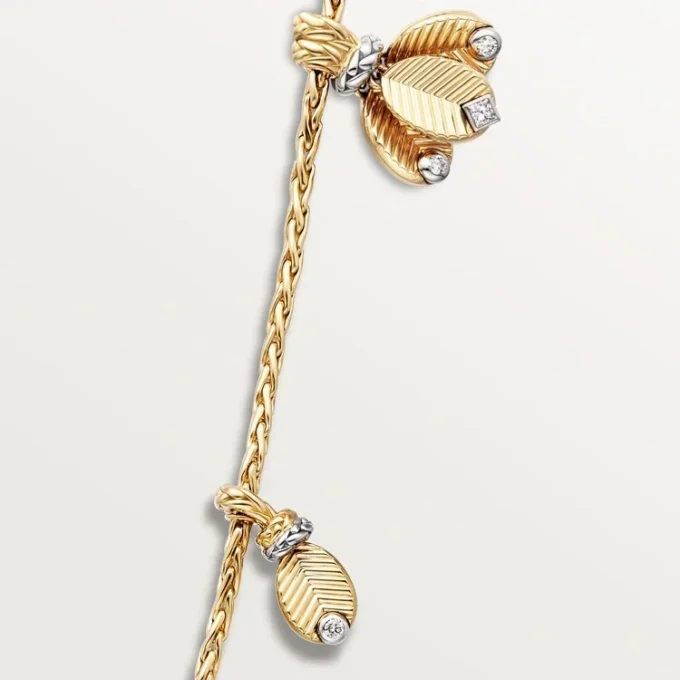 Grain De Cafe Lange Halskette, Diamanten