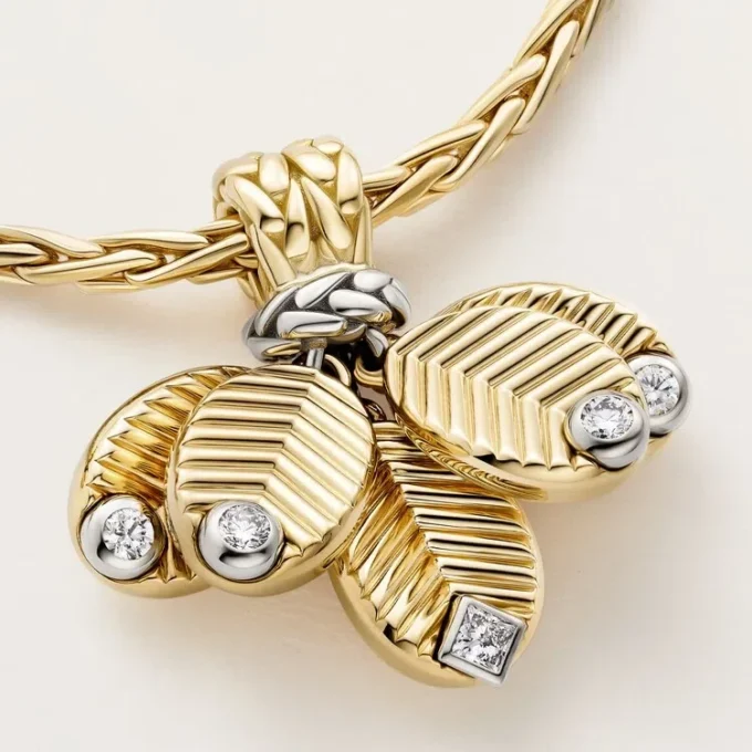 Grain De Cafe Lange Halskette, Diamanten