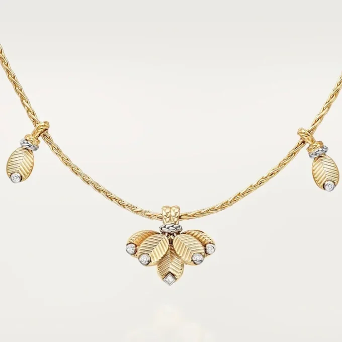 Grain De Cafe Lange Halskette, Diamanten