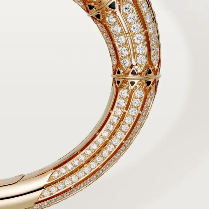 Haute Joaillerie-Armband – Roségold, Koralle, Onyx, schwarzer Lack, Diamanten – Cartier