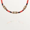 Haute Joaillerie-Halskette – Roségold, Koralle, Onyx, schwarzer Lack, Diamanten – Cartier