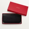International Wallet mit Seitenfalten, Must de Cartier – Schwarzes Kalbsleder, Edelstahl-Finish – Cartier