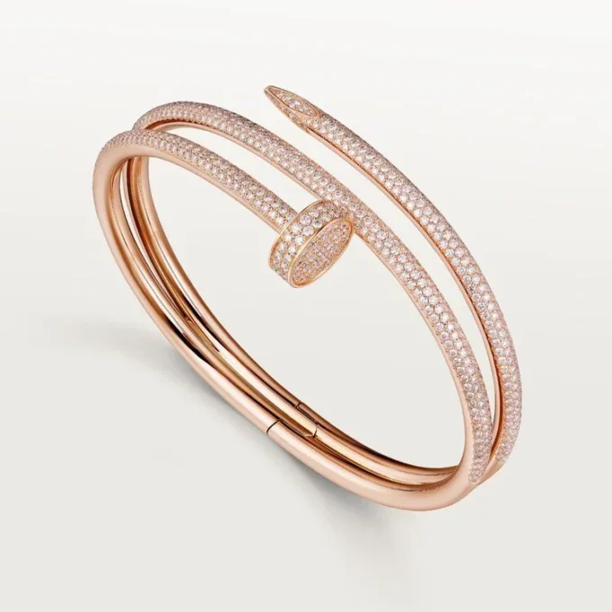 Juste un Clou Armband, doppelt, halb pavé-besetzt