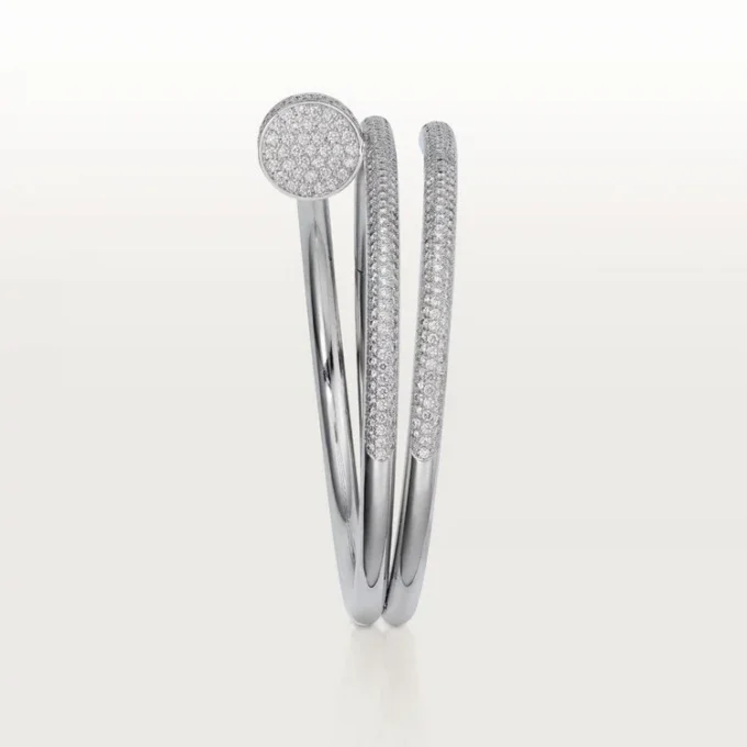 Juste un Clou Armband, doppelt, halb pavé-besetzt