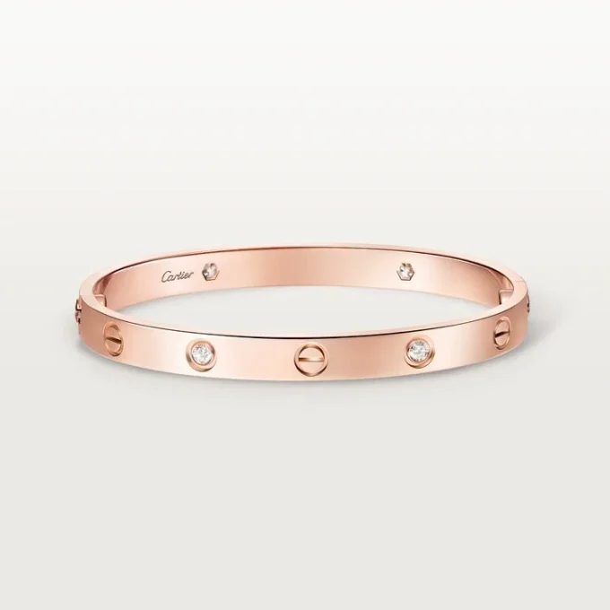 Liebesarmband, klassisches Modell, 4 Diamanten