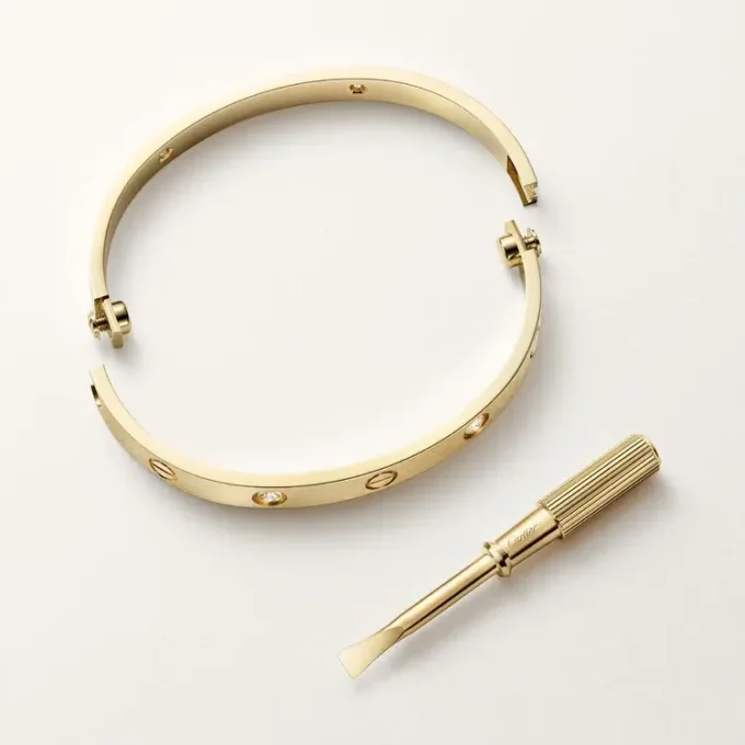Liebesarmband, klassisches Modell, 4 Diamanten