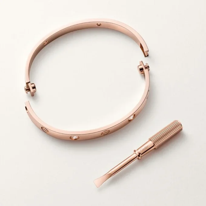Liebesarmband, klassisches Modell, 4 Diamanten