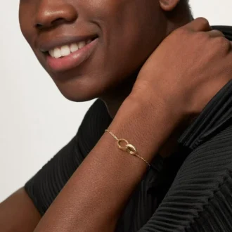 Love-Armband, an Kette, halb gepavé