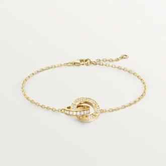 Love-Armband, an Kette, mit Pavé-Fassung