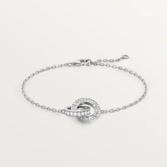 Love-Armband, an Kette, mit Pavé-Fassung
