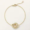Love-Armband, an Kette, mit Pavé-Fassung