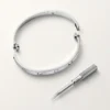 Love-Armband, klassisches Modell, gebürstet, 4 Diamanten