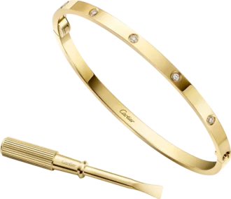 Love-Armband, kleines Modell, 10 Diamanten