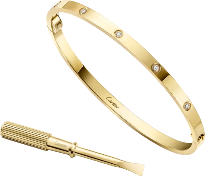Love-Armband, kleines Modell, 10 Diamanten