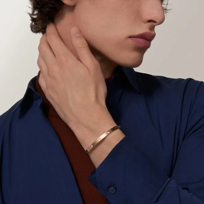 Love-Armband, mittleres Modell, 4 Diamanten