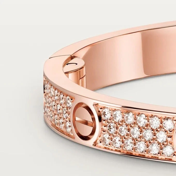 Love-Armband, mittleres Modell, mit Pavé-Fassung