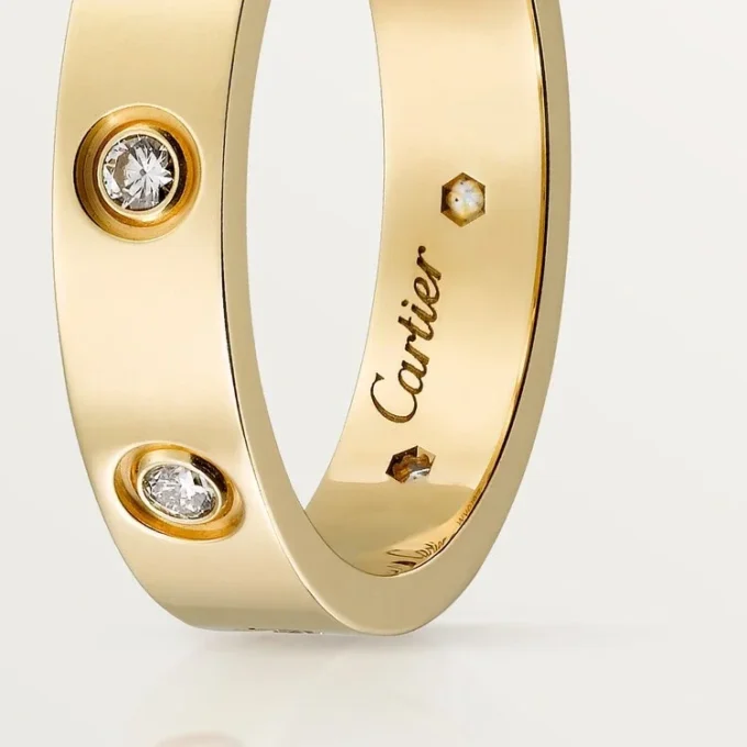 Love-Ehering, 8 Diamanten – Gelbgold, Diamanten – Cartier