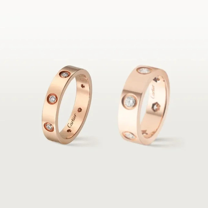 Love-Ehering, 8 Diamanten – Roségold, Diamanten – Cartier