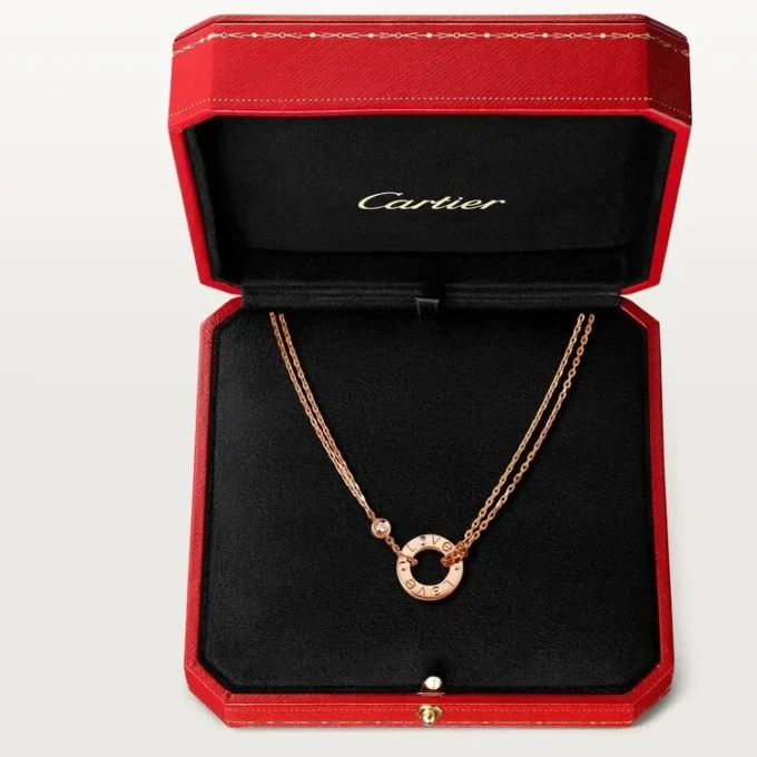 Love-Halskette, 2 Diamanten – Roségold, Diamanten – Cartier