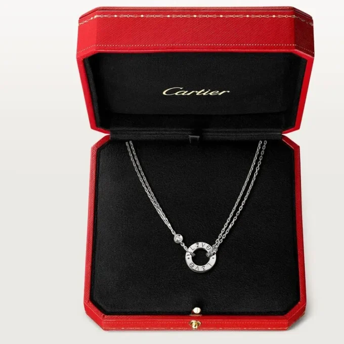Love-Halskette, 2 Diamanten – Weißgold, Diamanten – Cartier
