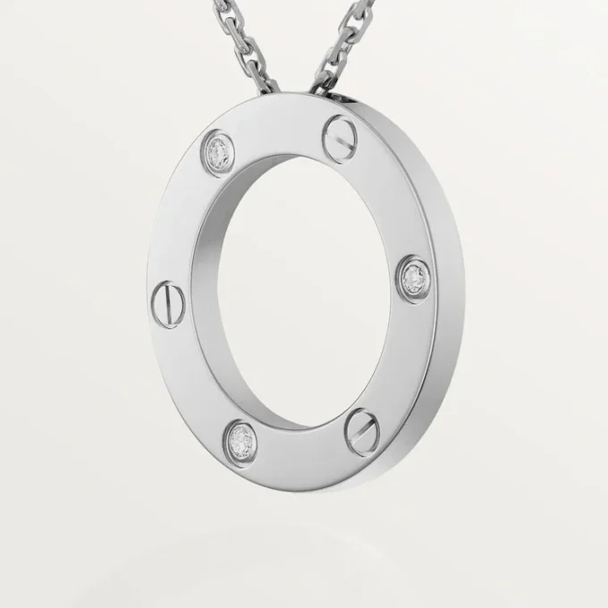 Love-Halskette, 3 Diamanten – Weißgold, Diamanten – Cartier