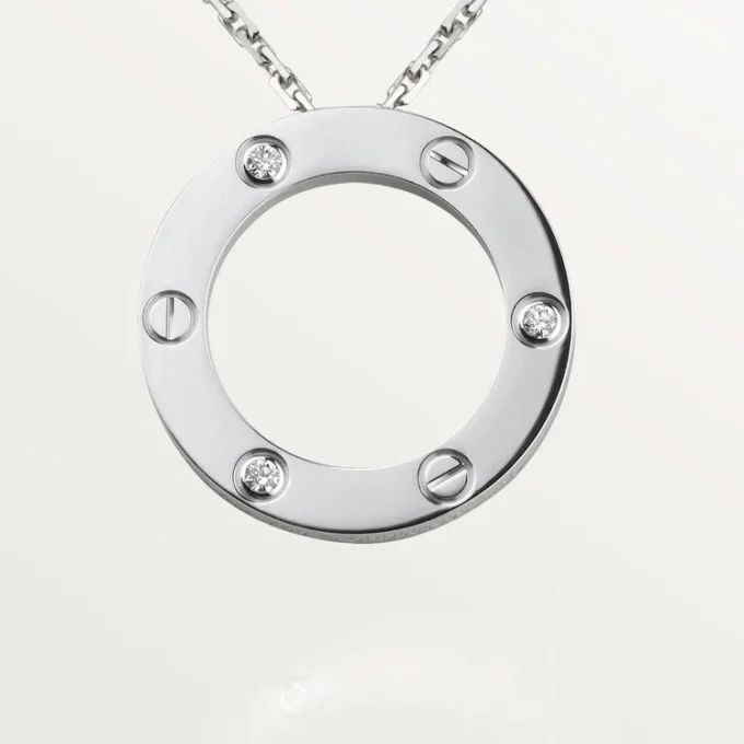 Love-Halskette, 3 Diamanten – Weißgold, Diamanten – Cartier
