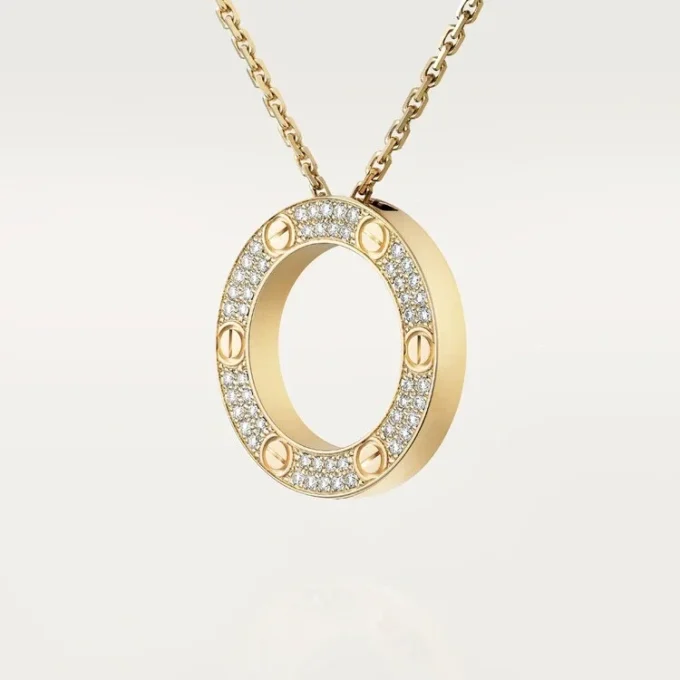Love-Halskette, mit Diamanten besetzt – Gelbgold, Diamanten – Cartier