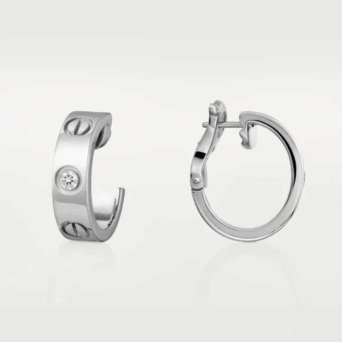 Love-Ohrringe, 2 Diamanten – Weißgold, Diamanten – Cartier