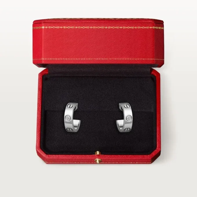 Love-Ohrringe, 2 Diamanten – Weißgold, Diamanten – Cartier