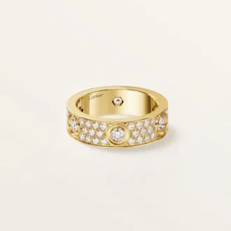 Love-Ring, klassisches Modell, pavé-besetzt, 6 Diamanten
