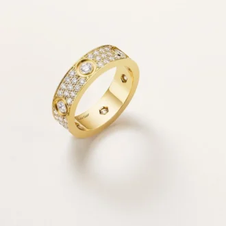 Love-Ring, klassisches Modell, pavé-besetzt, 6 Diamanten