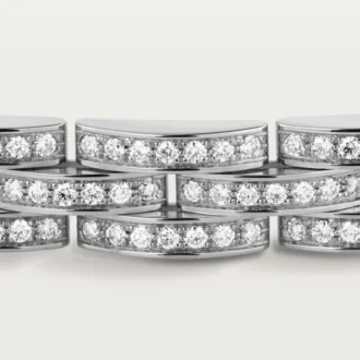 Maillon Panthere Armband, dreireihig, pavé-besetzt