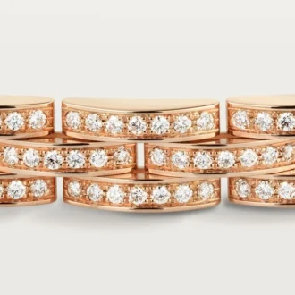 Maillon Panthere Armband, dreireihig, pavé-besetzt