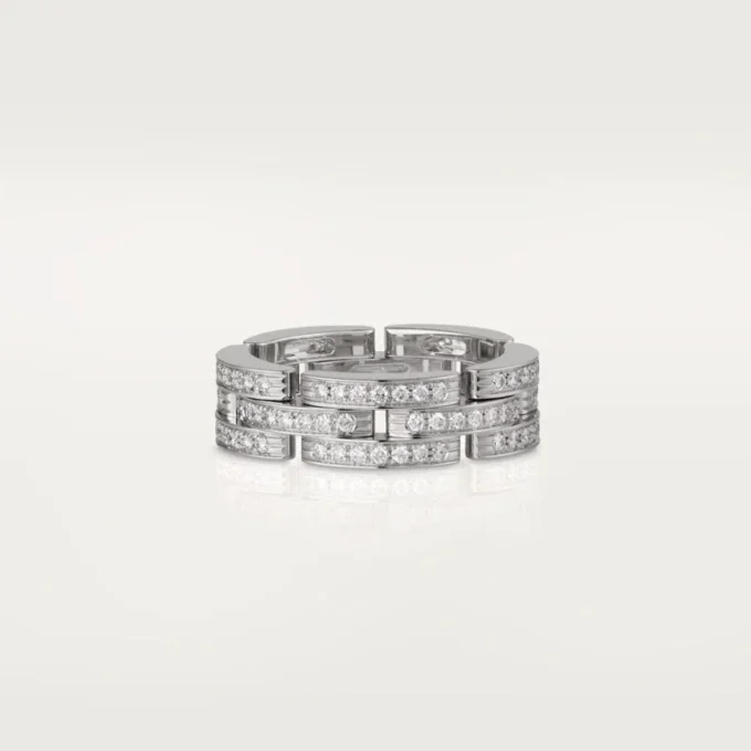 Maillon Panthere Ring, dreireihig, pavé