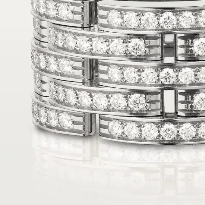 Maillon Panthere Ring, fünfreihig, pavé-besetzt