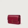 Mini-Kettenhandtasche, Double C de Cartier – Kirschrotes Kalbsleder, Gold und kirschrote Emaille – Cartier