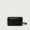Mini-Kettenhandtasche, Double C de Cartier – Schwarzes Kalbsleder, Gold- und Schwarz-Emaille-Finish – Cartier