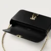 Mini-Kettenhandtasche, Double C de Cartier – Schwarzes Kalbsleder, Gold- und Schwarz-Emaille-Finish – Cartier
