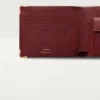 Münzfach/Banknotenfächer/burgunderrotes Kalbsleder, goldene Oberfläche – Cartier