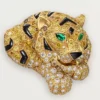 Ohrringe „Faune Et Flore De Cartier“, gelbe, orangefarbene und braune Diamanten, pavé-gefasst